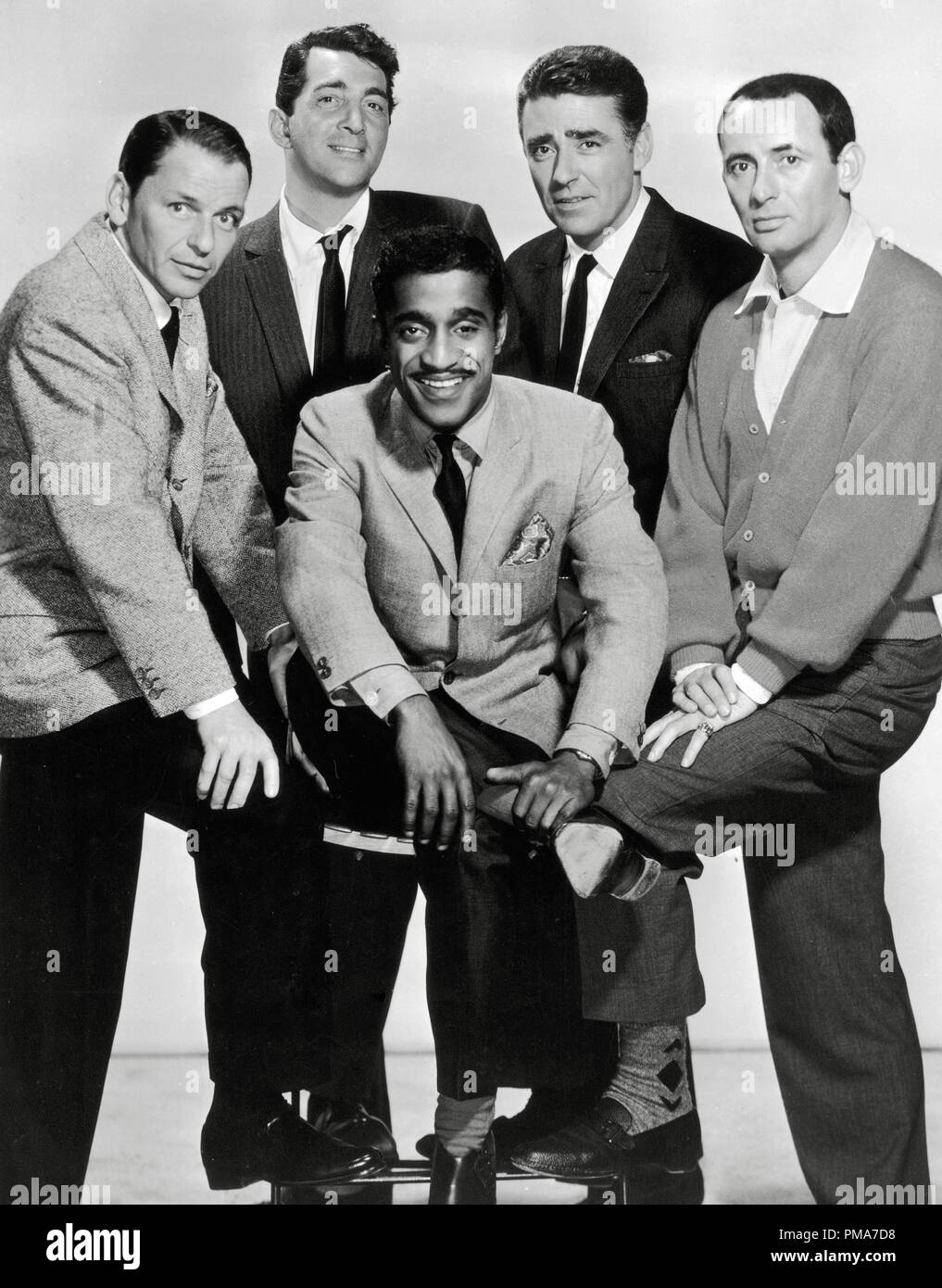 Frank Sinatra, Dean Martin, Sammy Davis Jr., Peter Lawford und Joey Bishop, 'Ocean's 11', 1960 Warner Bros.-Datei Referenz # 32263 291 THA Stockfoto