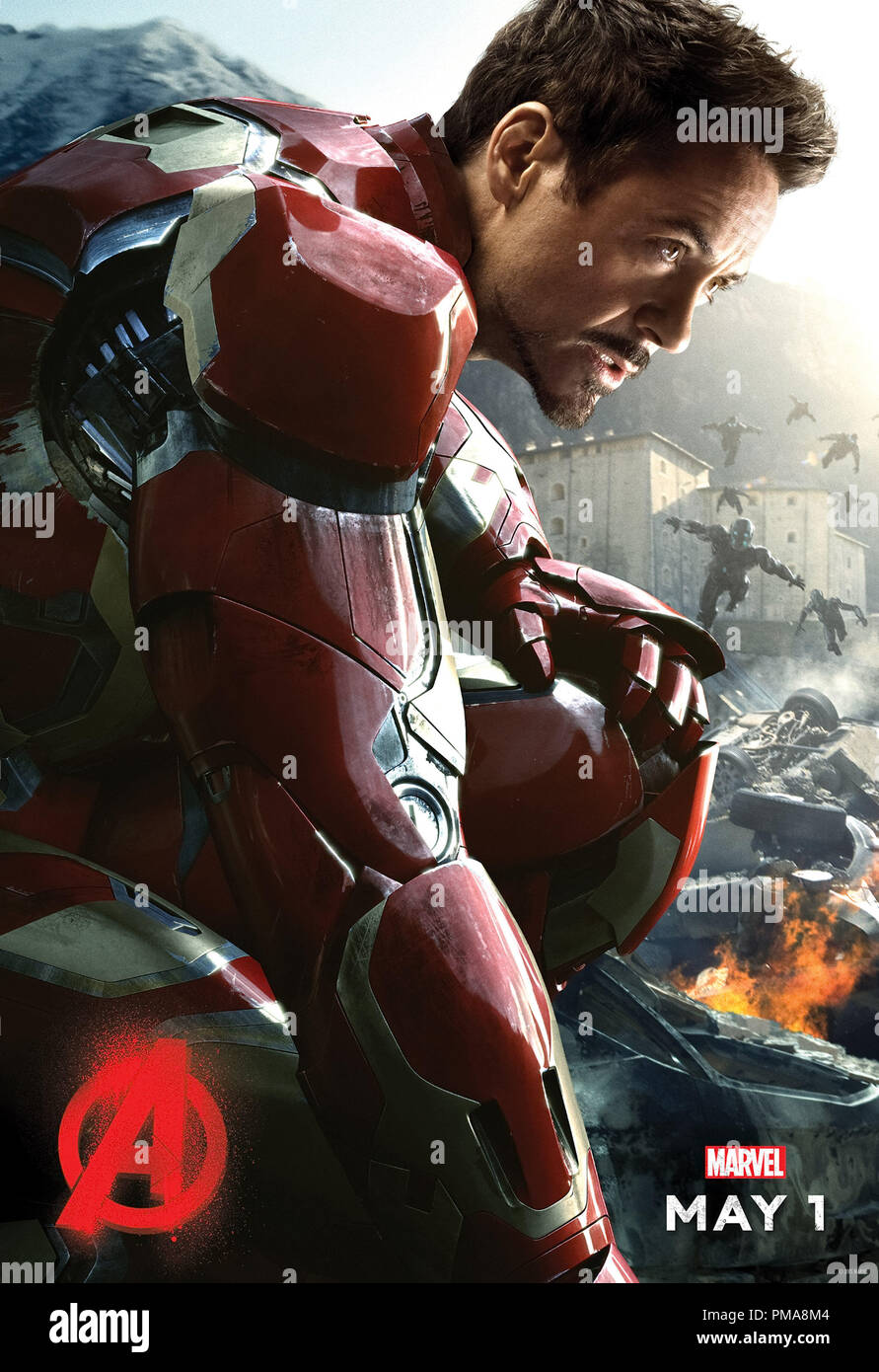 Von Marvel Avengers: Alter von Panasonic (Poster), Robert Downey Jr., Marvel 2015 Stockfoto