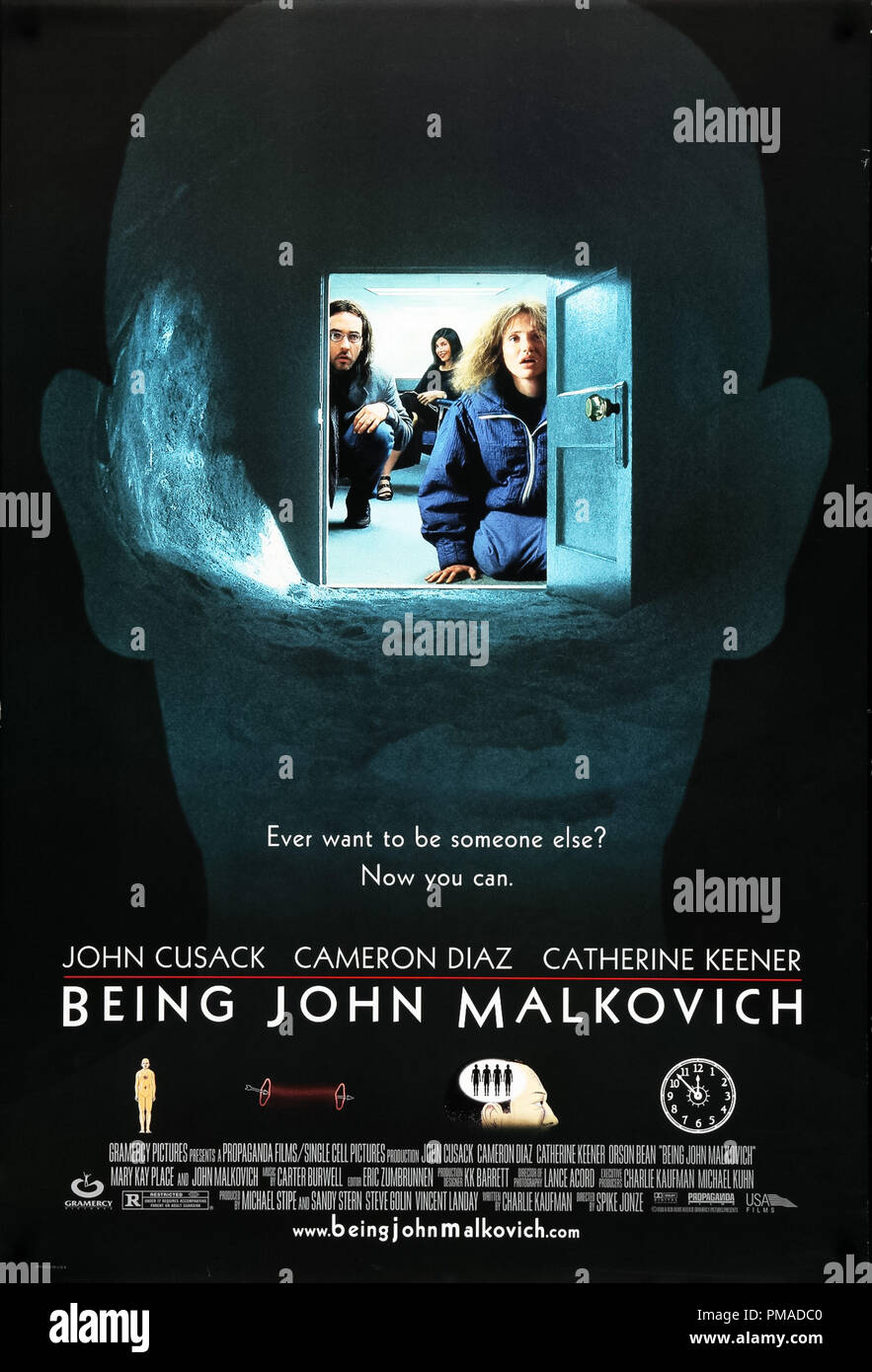 "Being John Malkovich"-US-Poster 1999 USA Filme John Cusack, Cameron Diaz, Catherine Keener Datei Referenz # 32509 049 THA Stockfoto