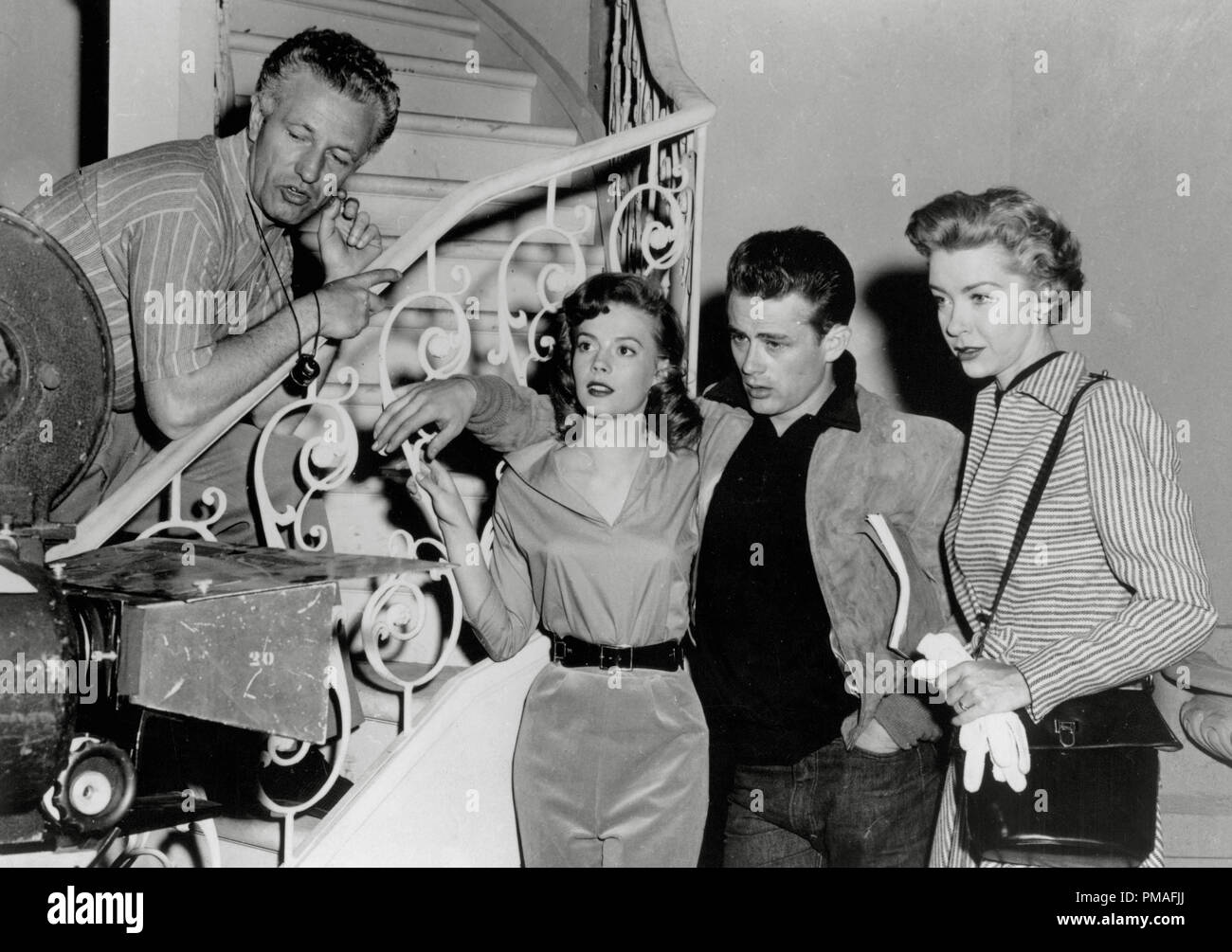 Nicholas Ray, Natalie Wood, James Dean und Ann Doran, 'Rebell ohne