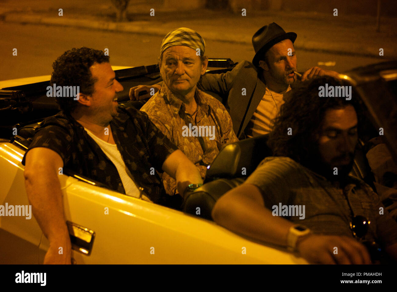 (Nach rechts, hinten links) Danny McBride als Nick, Bill Murray als Richie Lanz und Scott Caan als Jake in Rock der Kasbah von Open Road Filme veröffentlicht werden sollen. Stockfoto