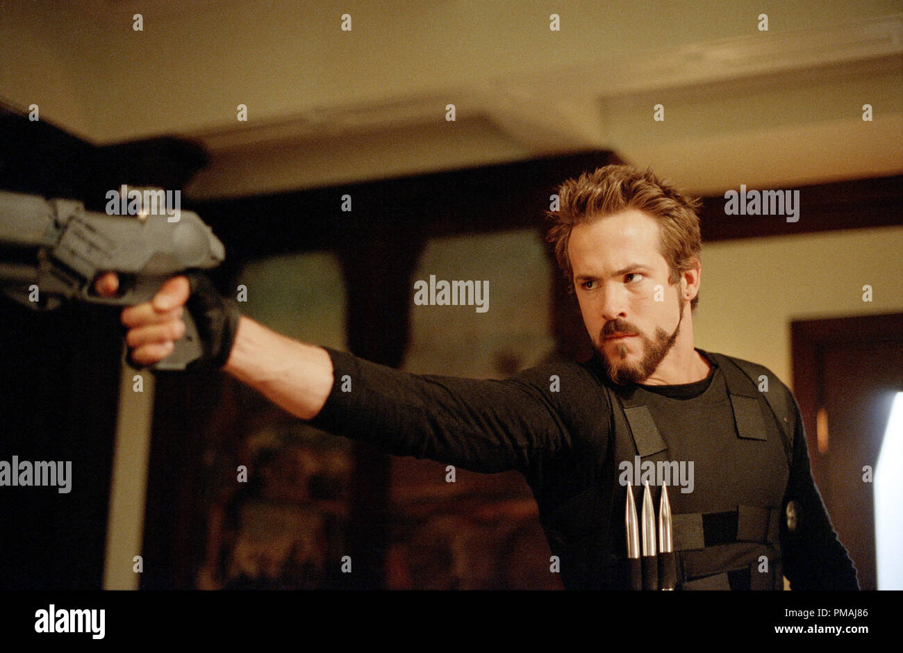 Ryan Reynolds Stars wie "Hannibal King' in der New Line Cinema Action - Abenteuer, Blade: Trinity. (2004) Stockfoto