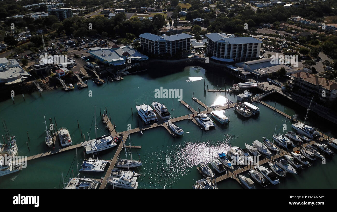 Harvey Bay Luftaufnahmen Stockfoto