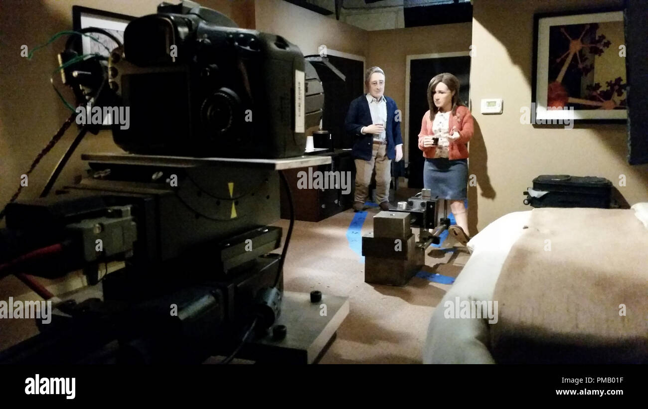 Auf dem Satz der animierte-Film, ANOMALISA, von Paramount Pictures Stockfoto