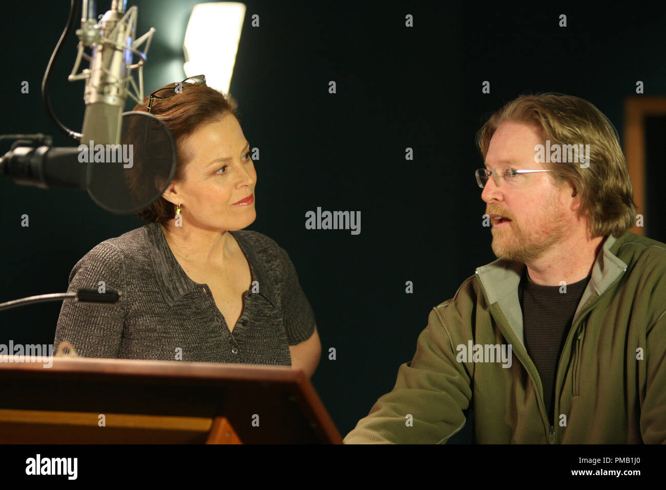 Sigourney Weaver und Regisseur Andrew Stanton "Wall-E" (2008) Stockfoto