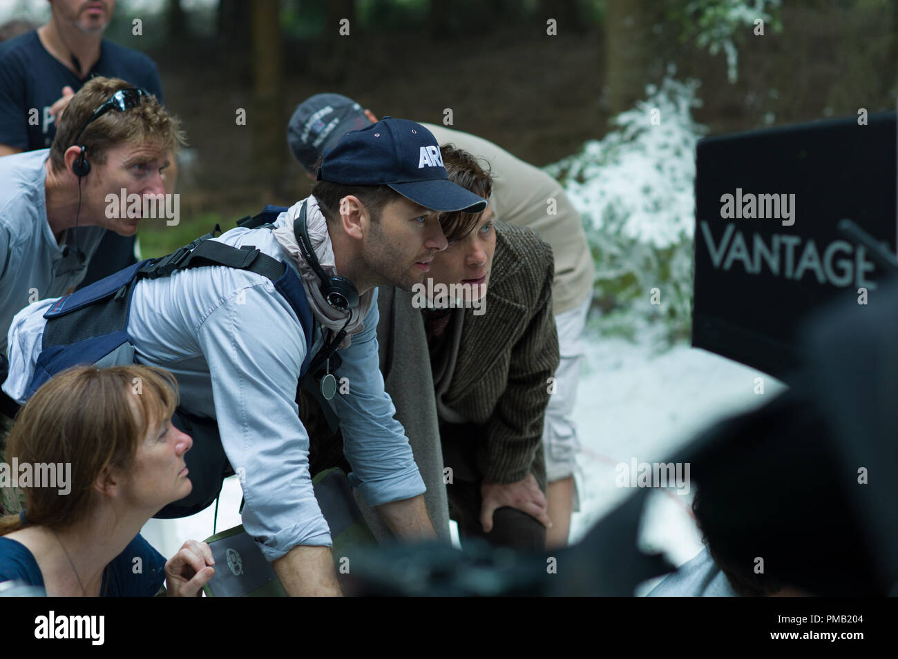 Direktor Sean Ellis (Mitte, links) und Schauspieler Cillian Murphy (Mitte rechts) auf den ANTHROPOIDEN, ein Bleecker Street. (2016) Stockfoto