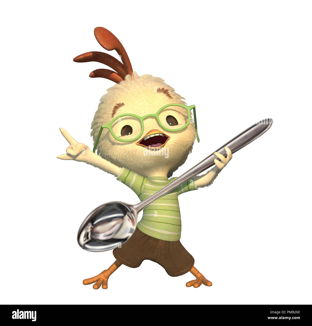 Abschließenden Rahmen; mit der endgültigen Look komponiert, der Charakter ist bereit, sich zu stellen die Geschichte Punkten übereinstimmen. "Chicken Little" (2005) Stockfoto