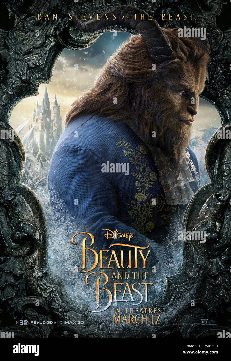 "Die Schöne und das Biest" (2017) Disney Dan Stevens Poster Stockfoto