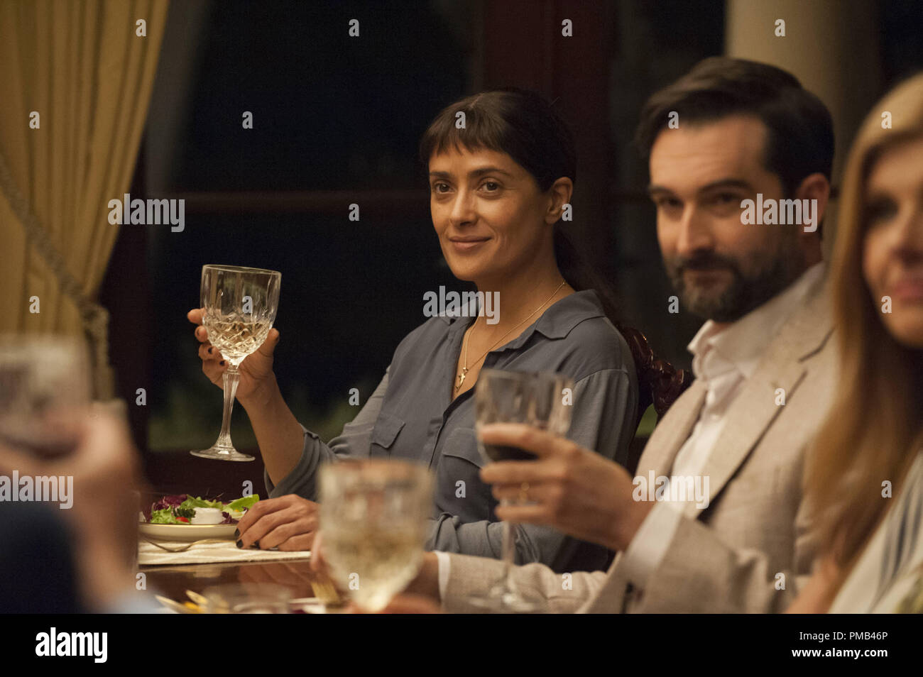 Salma Hayek, Connie Britton, Jay Duplass", Beatriz beim Abendessen' (2017) an der Straße Sehenswürdigkeiten Stockfoto