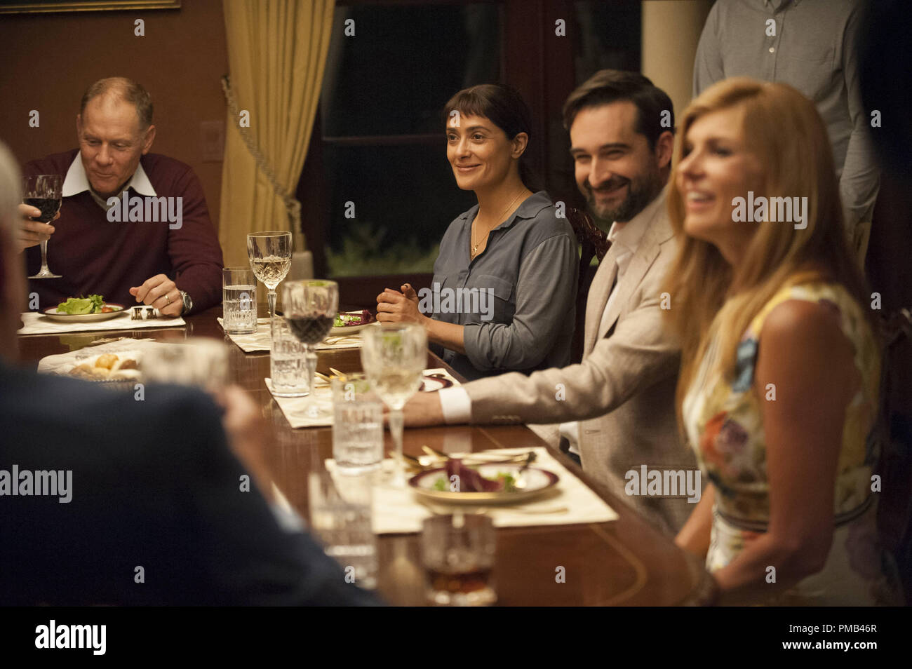 Salma Hayek, Connie Britton, Jay Duplass, David Warshofsky, 'Beatriz beim Abendessen' (2017) an der Straße Sehenswürdigkeiten Stockfoto