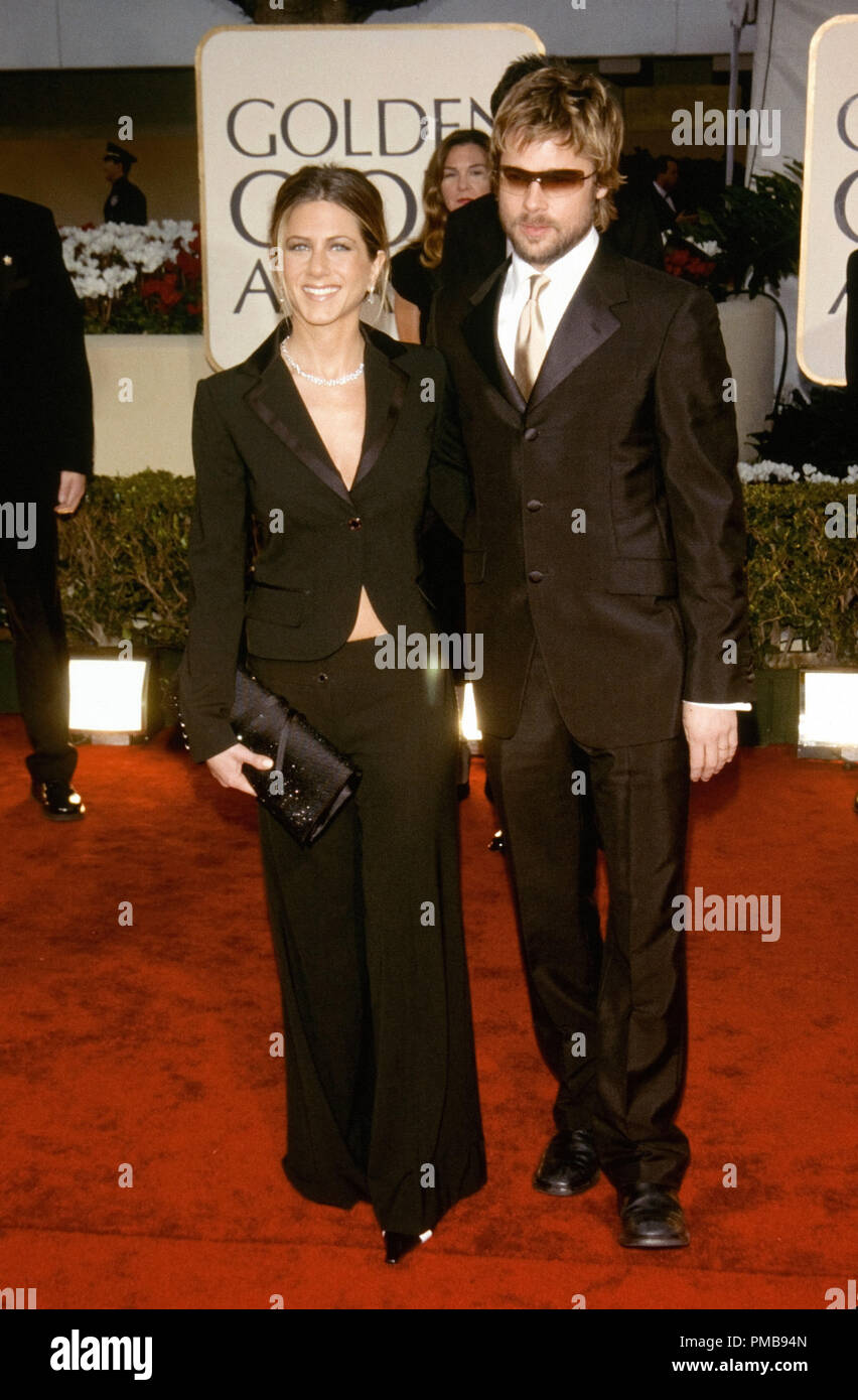 Jennifer Aniston und Brad Pitt auf der 59. jährlichen Golden Globe Awards 2002 Datei Referenz # 32557 478 THA Stockfoto