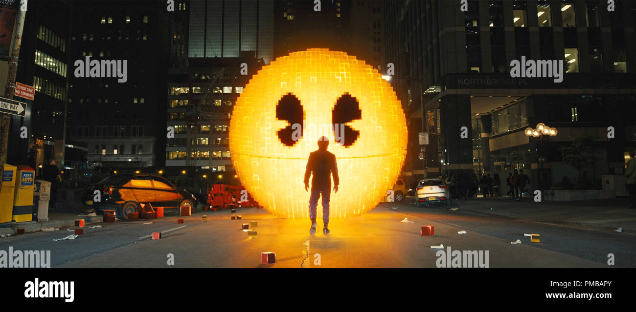 Pac-Man in Pixel Columbia Pictures'. Stockfoto