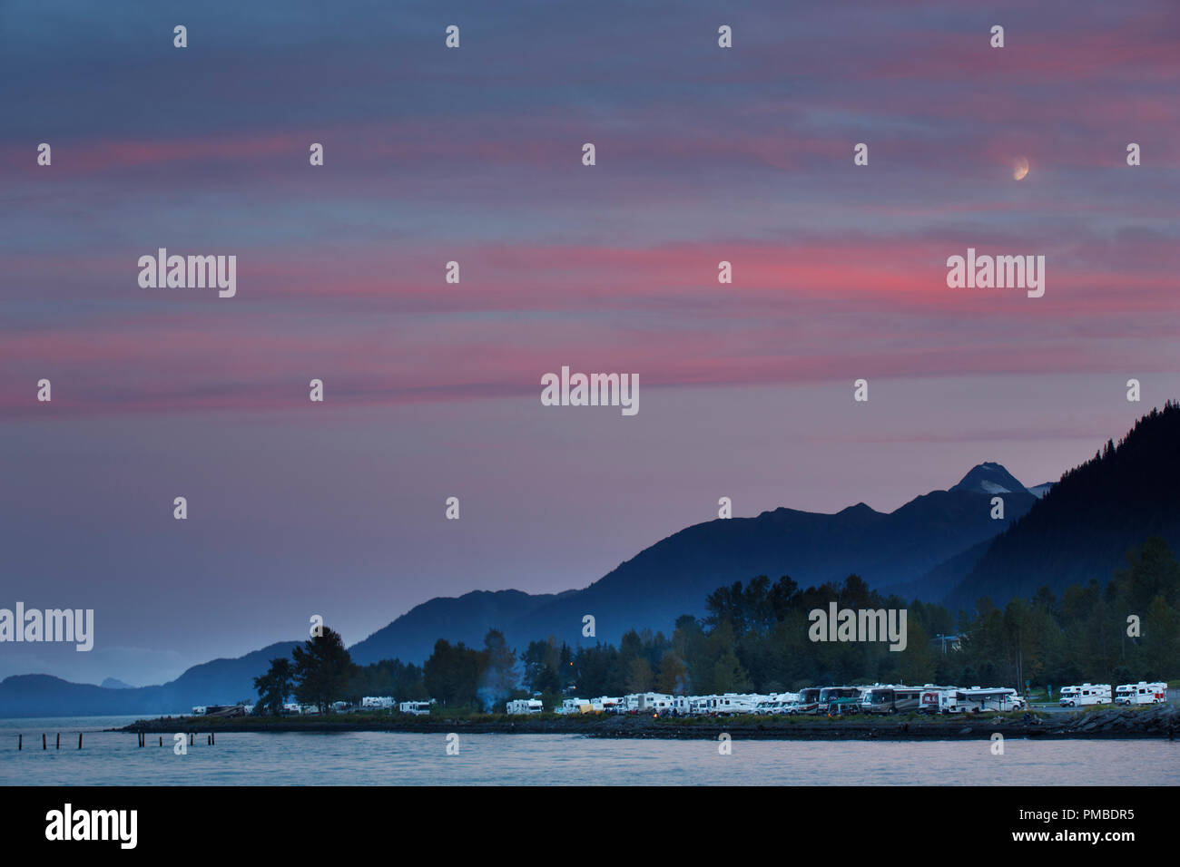 Seward waterfront Sonnenuntergang. Seward, Alaska Stockfoto