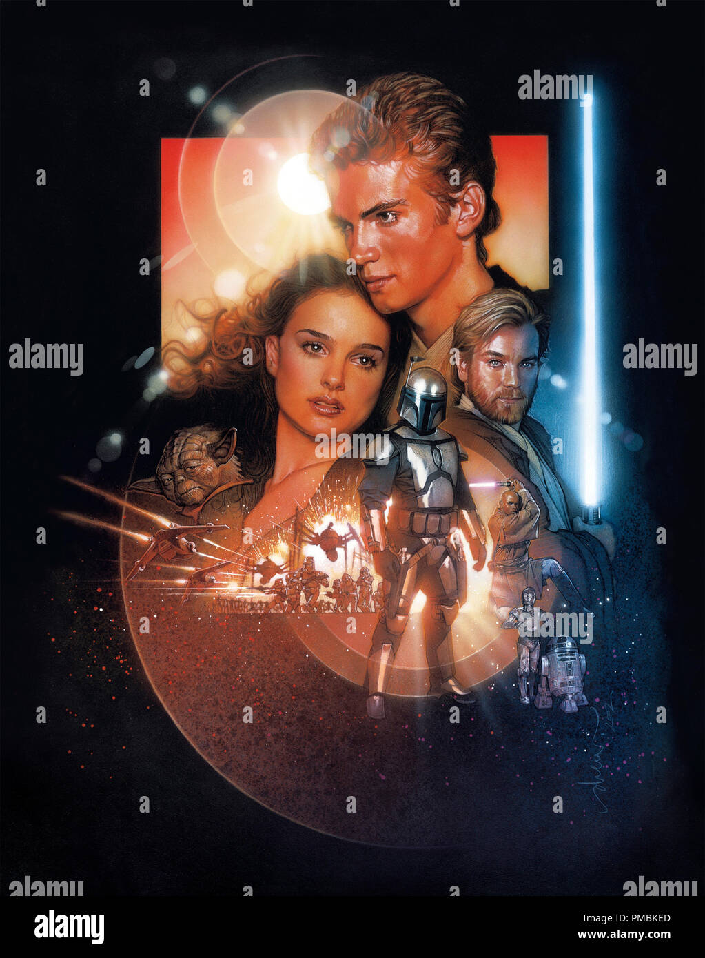 Plakat für "Star Wars Episode II: Angriff der Klonkrieger" (2002) Stockfoto