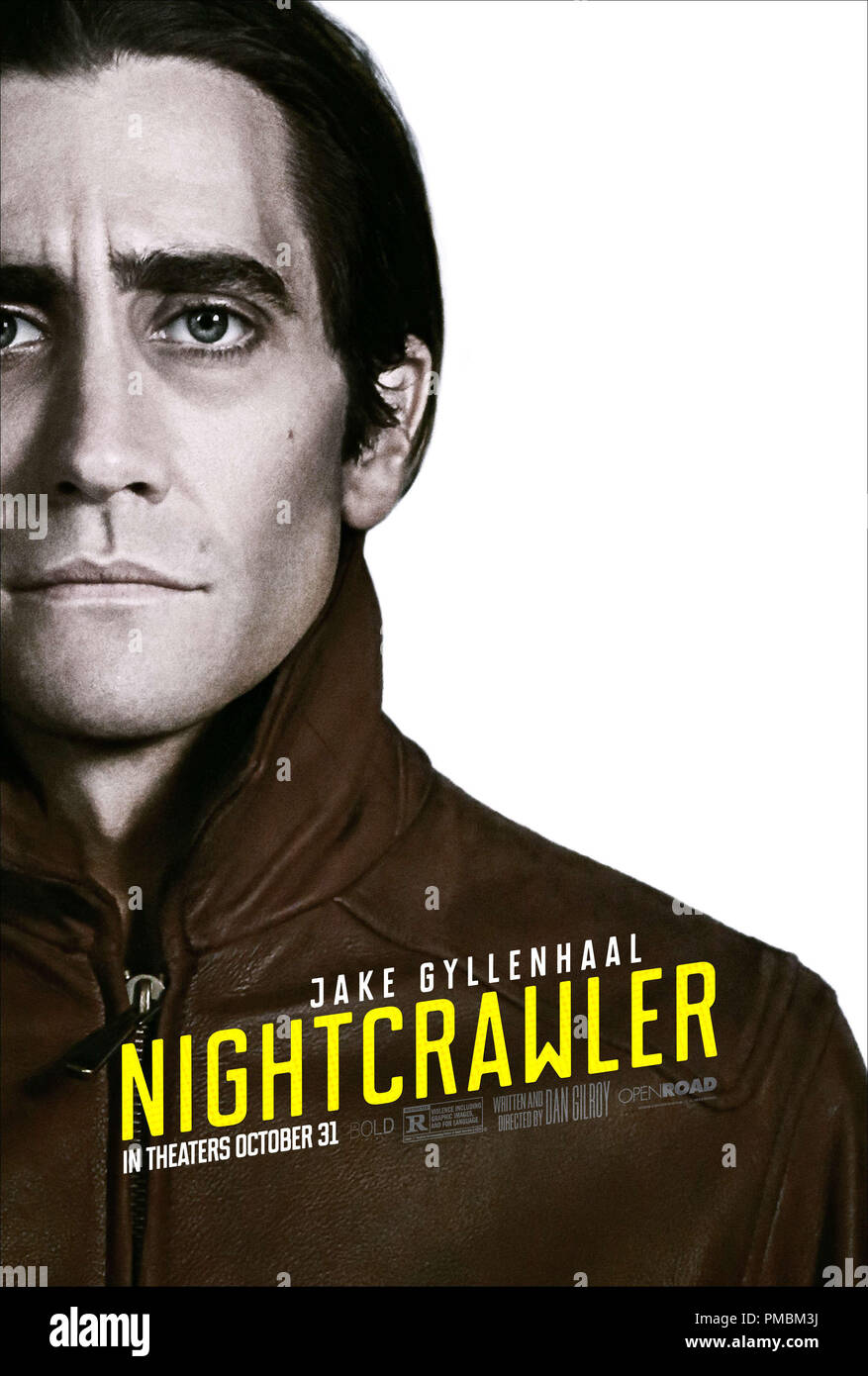 Jake Gyllenhaal als Lou Blüte in NIGHTCRAWLER - Poster Stockfoto