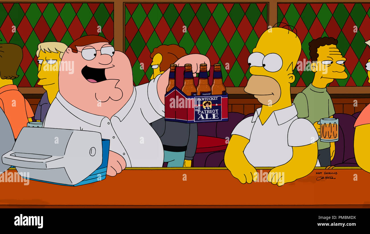 Peter Griffin, Homer Simpson, "Family Guy", Saison 12. Stockfoto