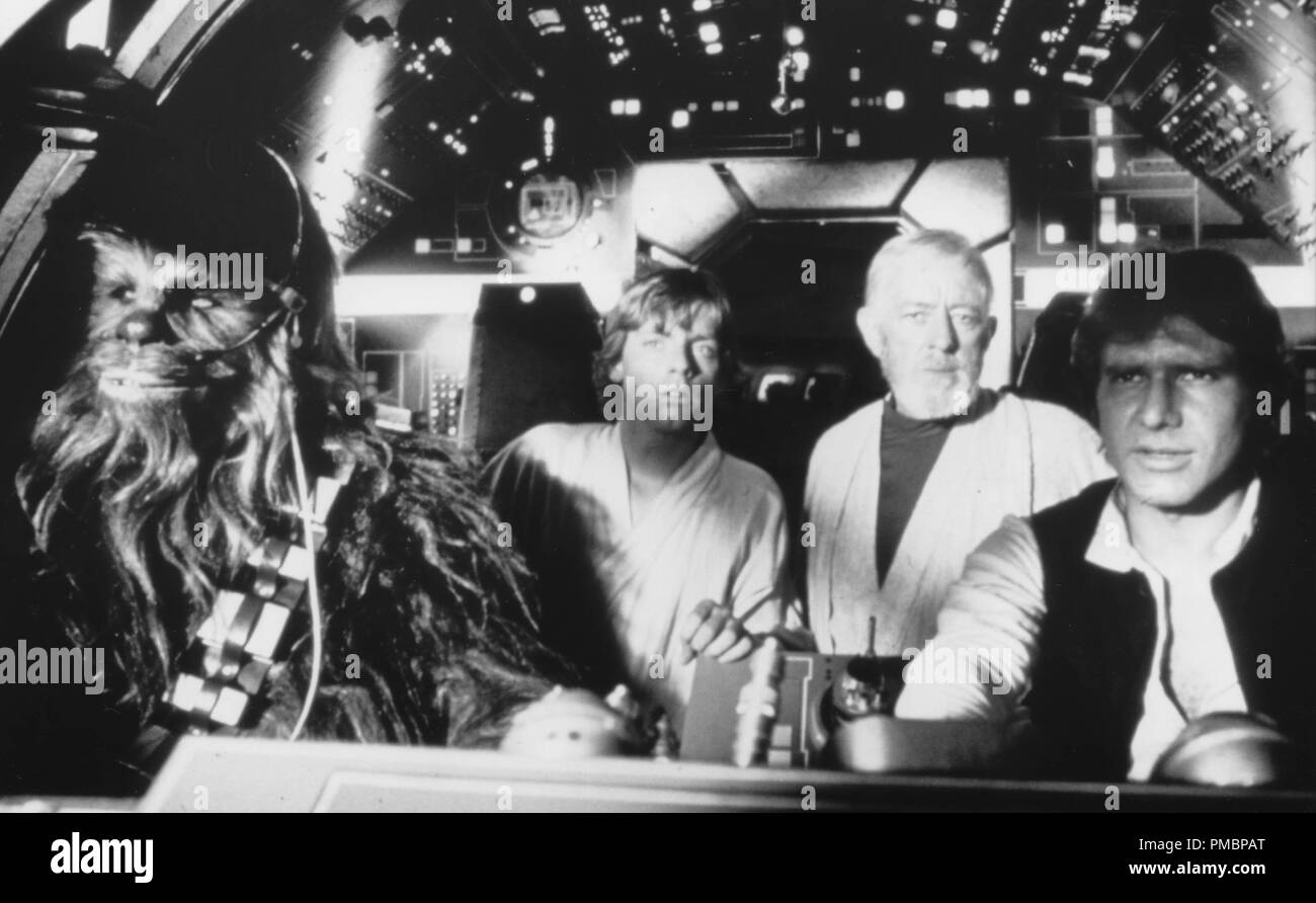 Mark Hamill, Alec Guiness und Han Solo in "Star Wars Episode IV: Eine neue Hoffnung'', 1977 Datei Referenz # 32603 374 THA Stockfoto