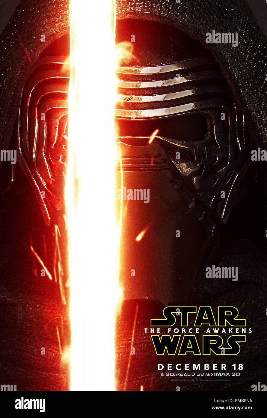 'Star Wars: Episode VII - Die Kraft, weckt" (2015) Kylo ren Charakter Poster © 2015 Lucasfilm Stockfoto