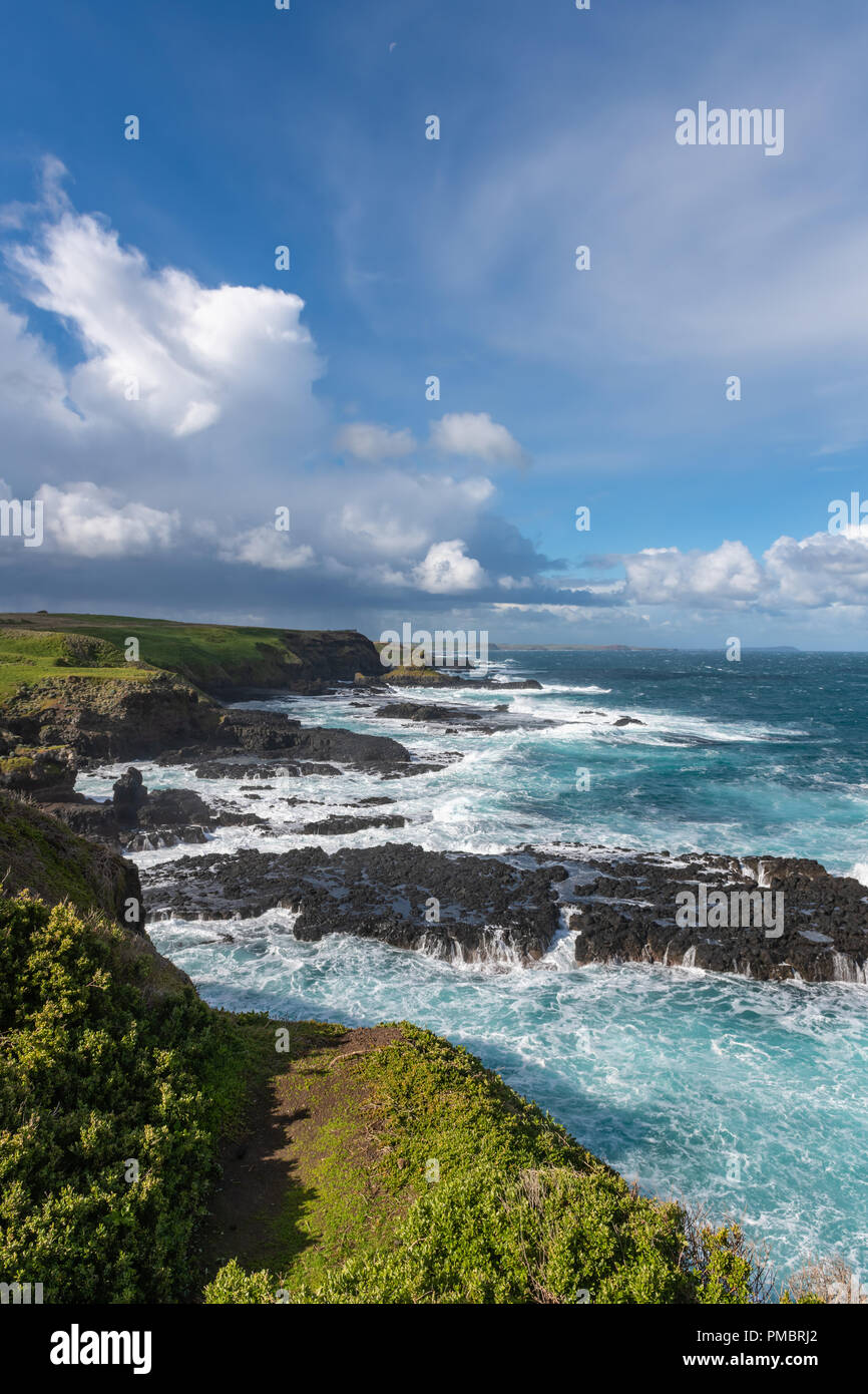 Phillip Island, Küste, Victoria, Australien, stürmische Meere Stockfoto