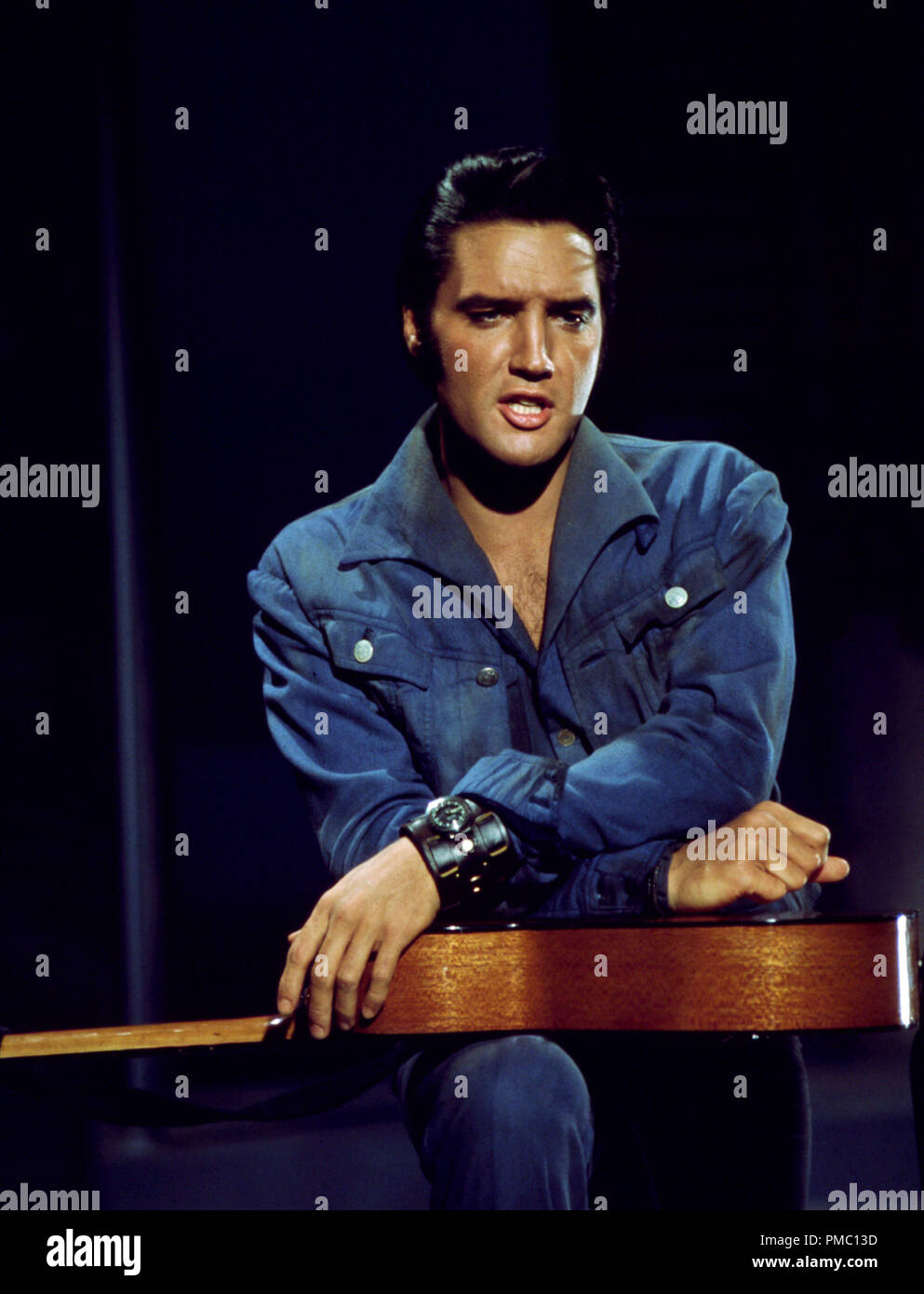 Elvis Presley auf seinem 1968 Comeback Special für Fernsehen, (1968) ABC-Datei Referenz # 33595 107 THA Stockfoto