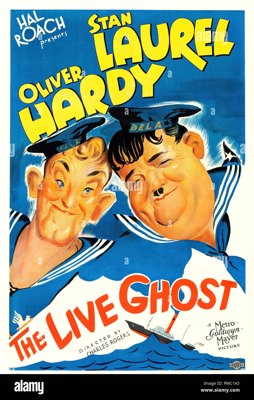 Stan Laurel, Oliver Hardy, der Live Ghost (MGM, 1934) Poster Datei Referenz # 33595 295 THA Stockfoto