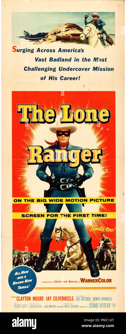 Clayton Moore, der Lone Ranger (Warner Brothers, 1956). Poster Datei Referenz # 33595 314 THA Stockfoto