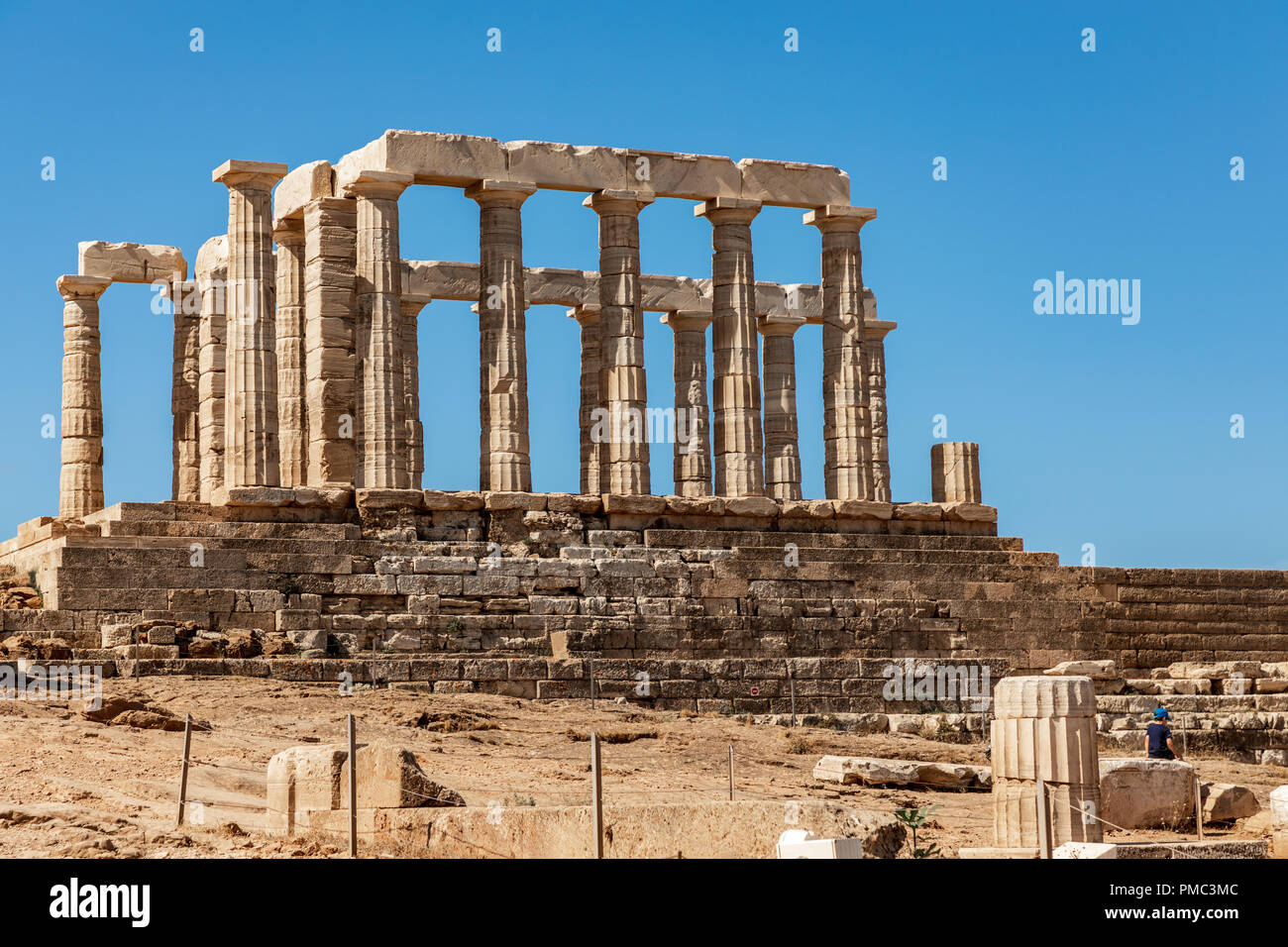 Tempel des Poseidon, Sounion Bay, Attika, Griechenland Stockfotografie