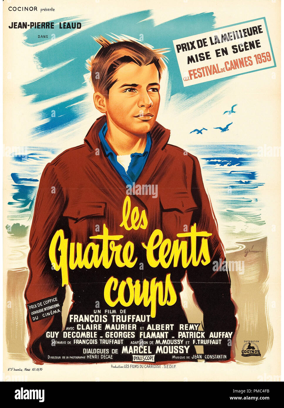 Jean-Pierre Leaud, der 400 Schlägen (Cocinor, 1959). Französische Poster Datei Referenz # 33595 730 THA Stockfoto