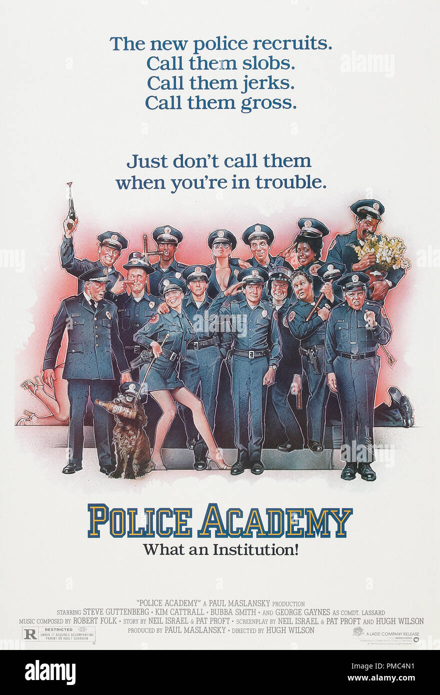 Steve Guttenberg, Polizei Akademie (Warner Brothers, 1984). Poster Datei Referenz # 33595 883 THA Stockfoto