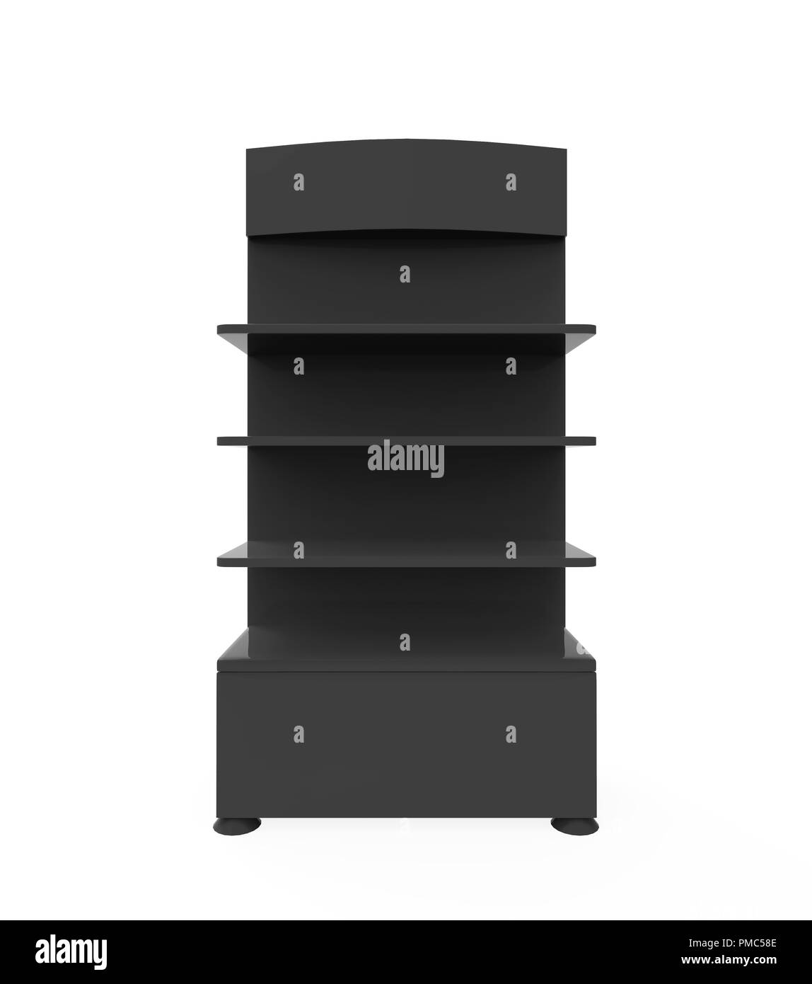 Telefon Zubehör Ständer, retail Display stand mit Haken für Produkt-, Anzeige steht auf weißem Hintergrund. 3D-Darstellung Stockfoto