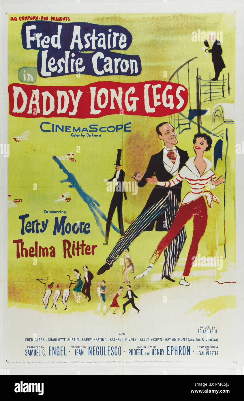Fred Astaire, Leslie Caron, Daddy Long Legs (Twentieth Century Fox, 1955). Poster Datei Referenz # 33635 107 THA Stockfoto