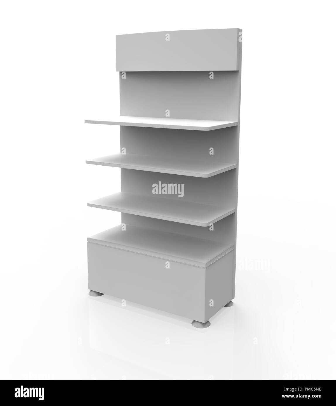 Telefon Zubehör Ständer, retail Display stand mit Haken für Produkt-, Anzeige steht auf weißem Hintergrund. 3D-Darstellung Stockfoto