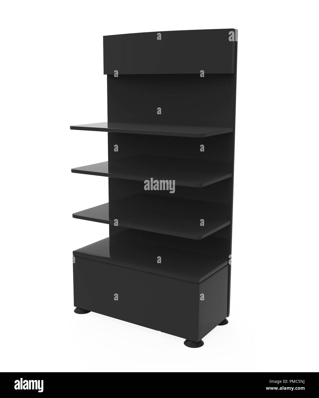 Telefon Zubehör Ständer, retail Display stand mit Haken für Produkt-, Anzeige steht auf weißem Hintergrund. 3D-Darstellung Stockfoto