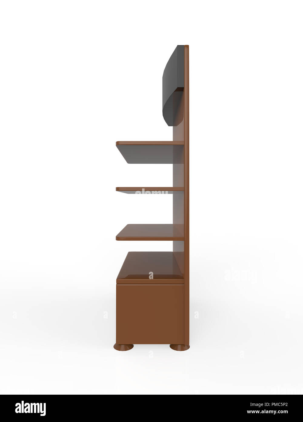 Telefon Zubehör Ständer, retail Display stand mit Haken für Produkt-, Anzeige steht auf weißem Hintergrund. 3D-Darstellung Stockfoto