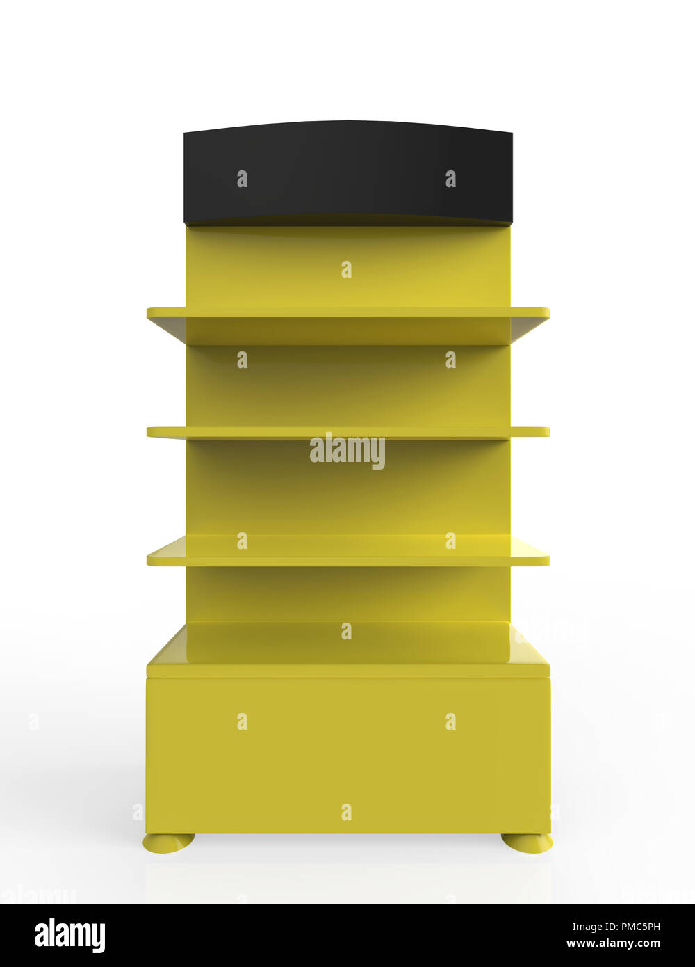 Telefon Zubehör Ständer, retail Display stand mit Haken für Produkt-, Anzeige steht auf weißem Hintergrund. 3D-Darstellung Stockfoto