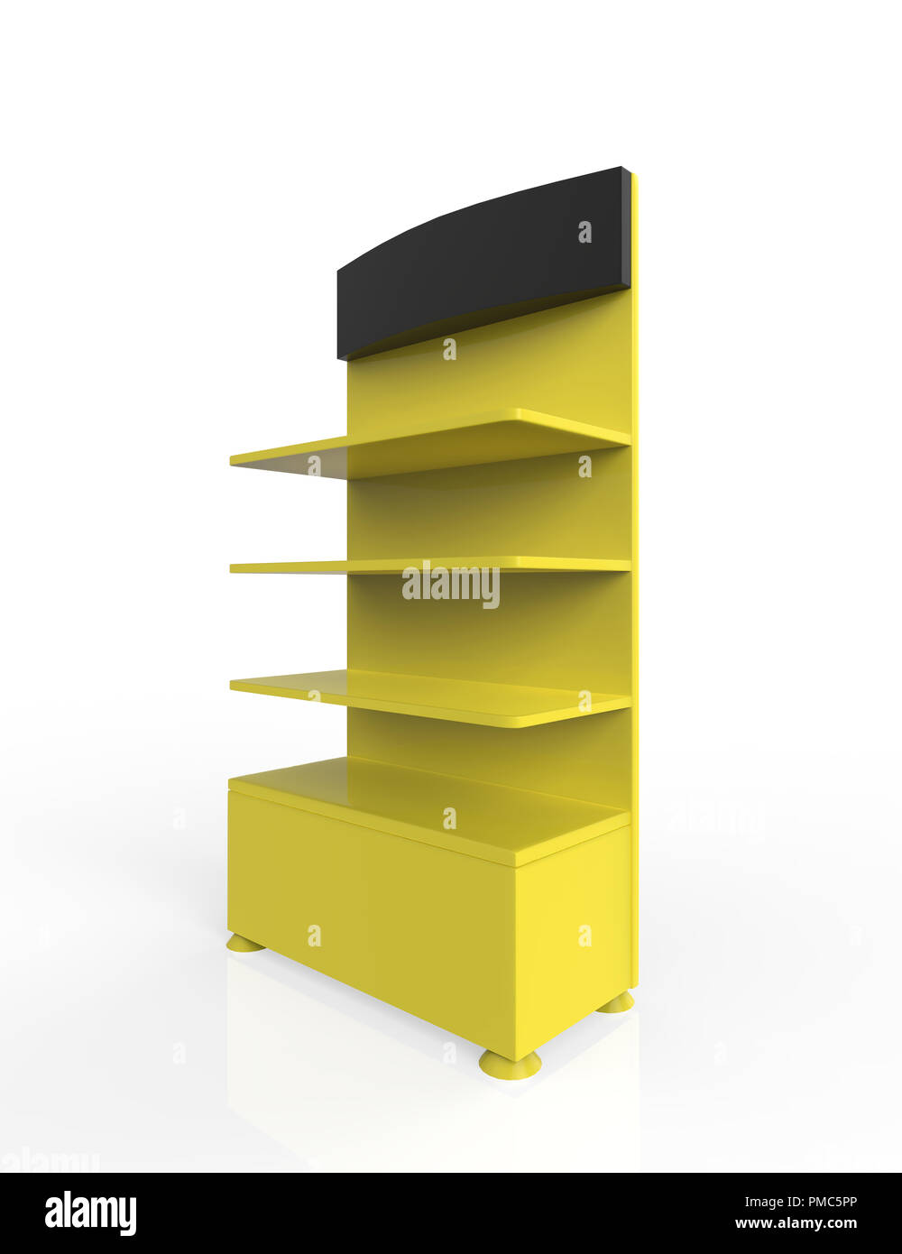 Telefon Zubehör Ständer, retail Display stand mit Haken für Produkt-, Anzeige steht auf weißem Hintergrund. 3D-Darstellung Stockfoto