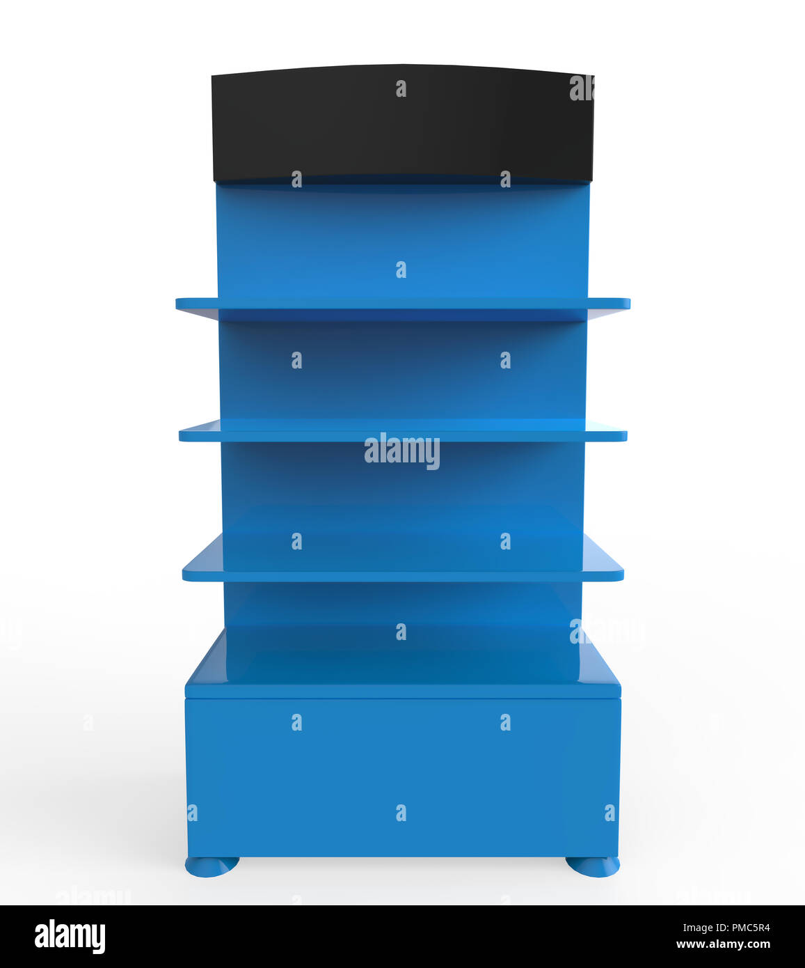 Telefon Zubehör Ständer, retail Display stand mit Haken für Produkt-, Anzeige steht auf weißem Hintergrund. 3D-Darstellung Stockfoto