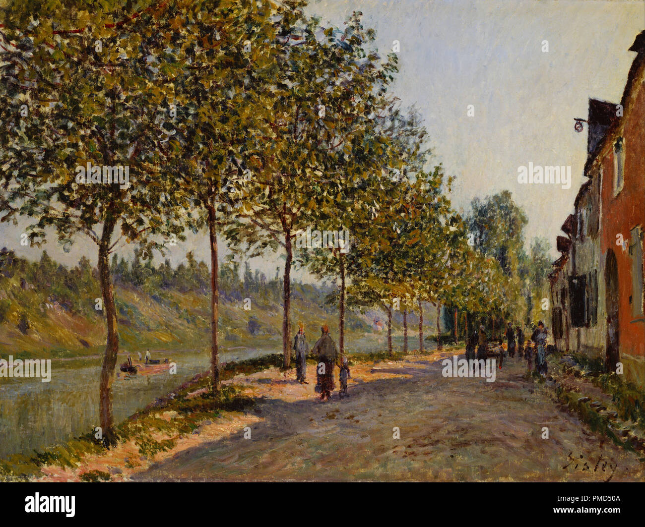 Juni Morgen in Fontainebleau. Datum/Zeitraum: 1884. Malerei. Leinwand. Höhe: 546 mm (21.49 in); Breite: 734 mm (28,89 in). Autor: Alfred Sisley. SISLEY, ALFRED. Stockfoto