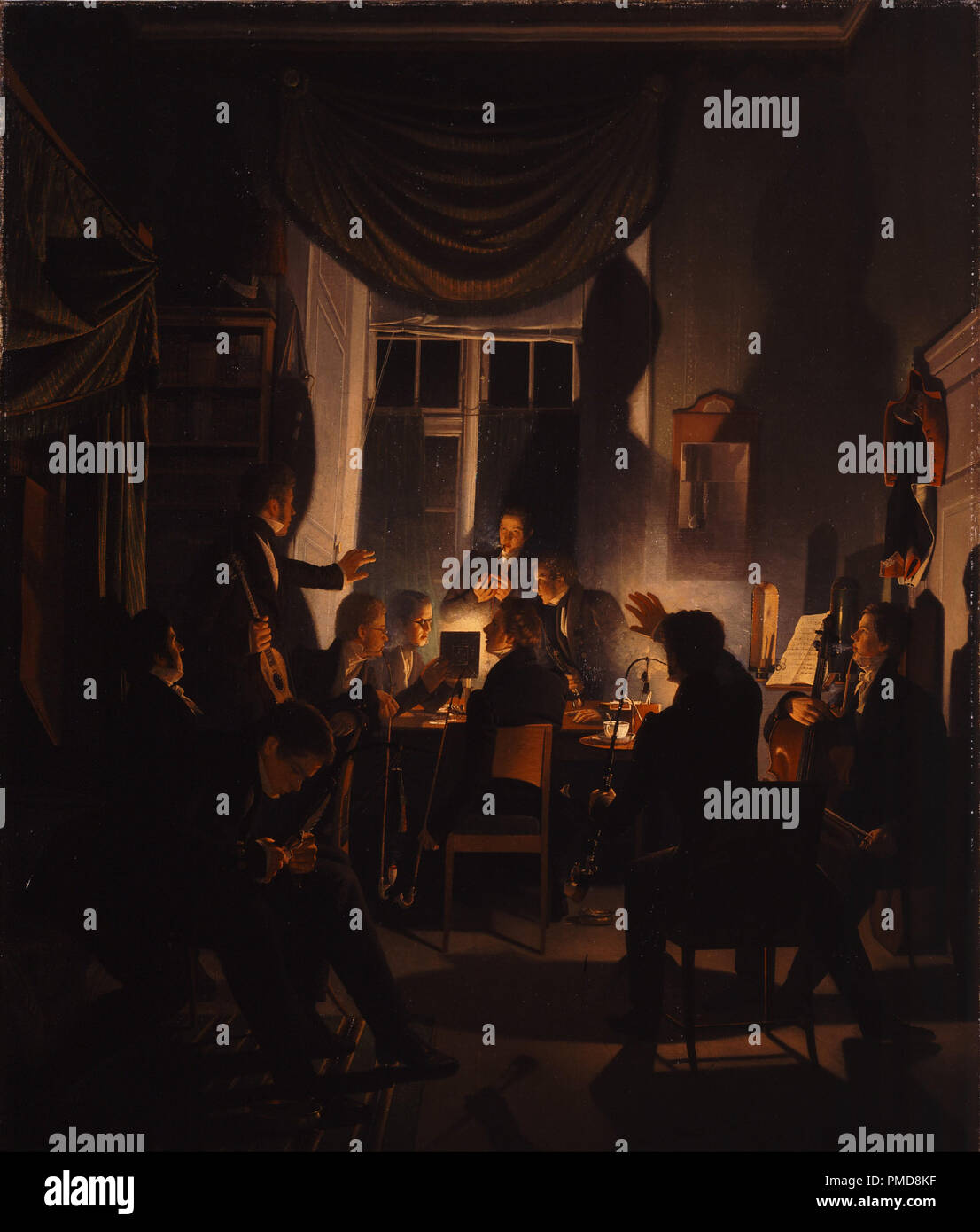 Ein Raucher Party. Datum/Zeitraum: 1827 - 1828. Malerei. Öl auf Leinwand. Öl auf Leinwand. Höhe: 985 mm (38.77 in); Breite: 850 mm (33,46 in). Autor: Wilhelm Bendz. Stockfoto