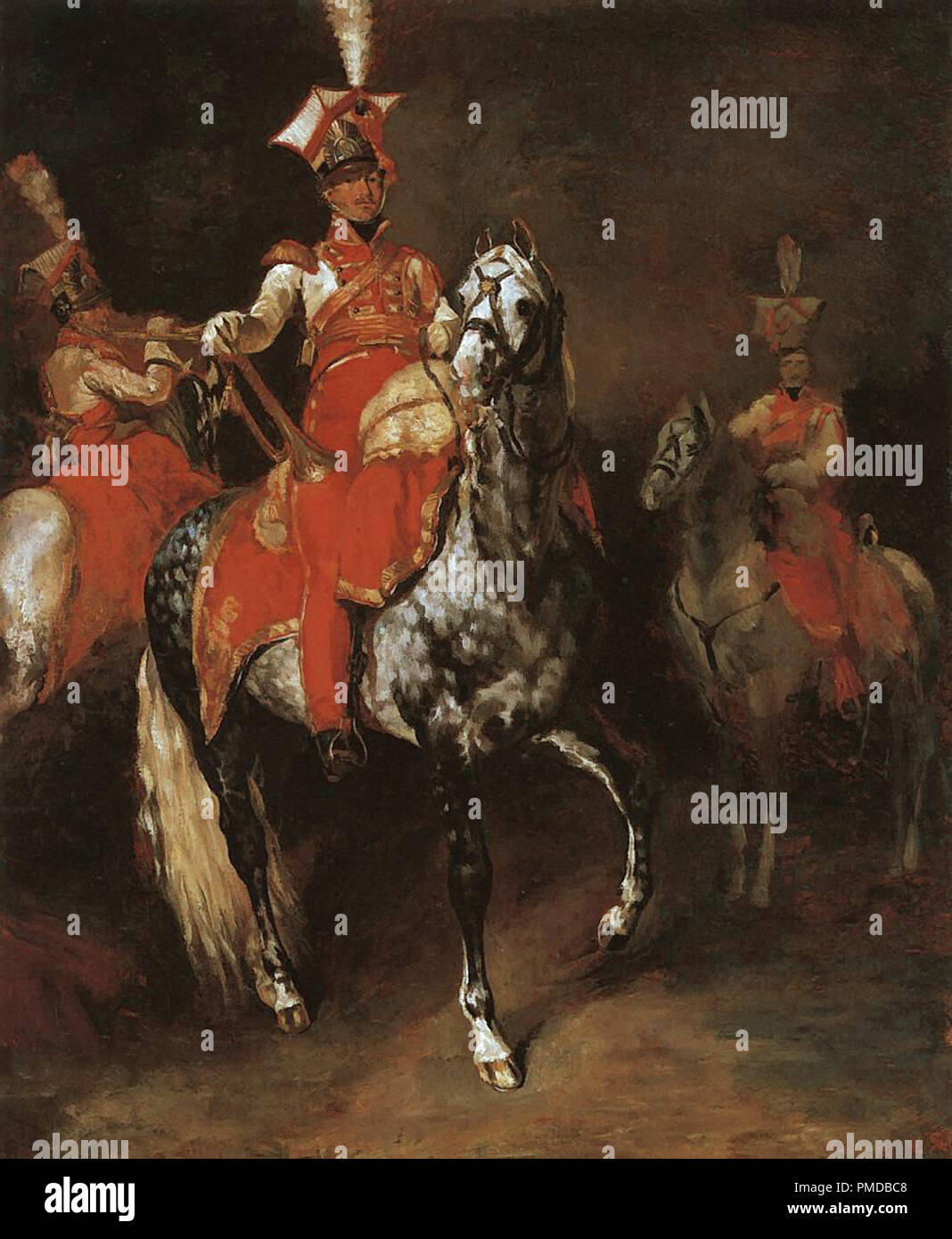 Theodore Gericault-Drei Berittene Trompeter (Trompeter der Kaiserlichen Garde Napoleons) Stockfoto