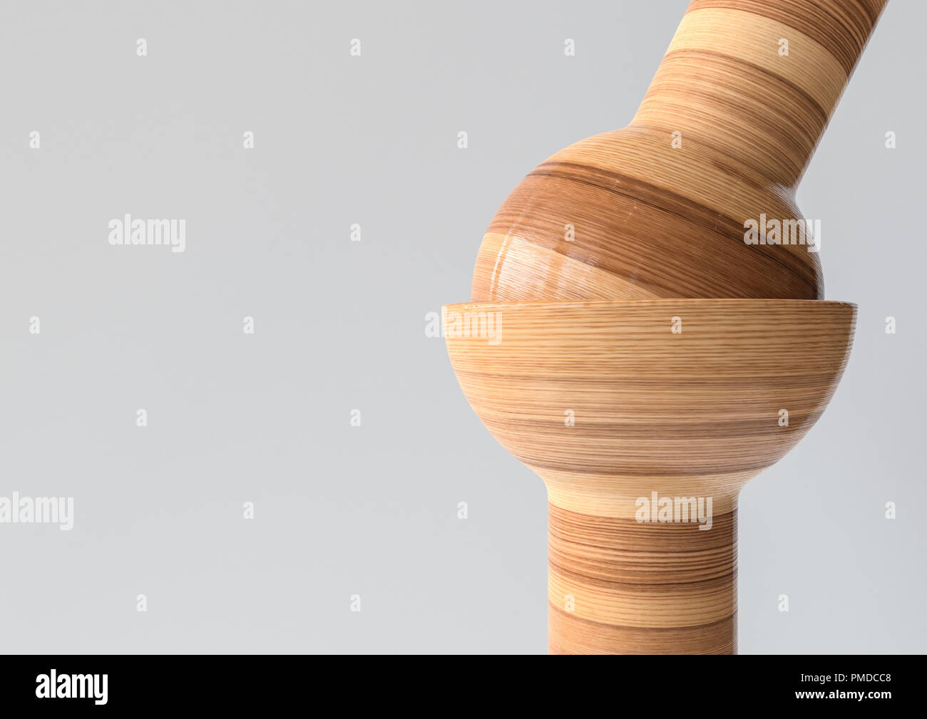 Das Kugelgelenk - Gemeinsame Arten von Knochen in Holzoptik - 3D-Rendering Stockfoto