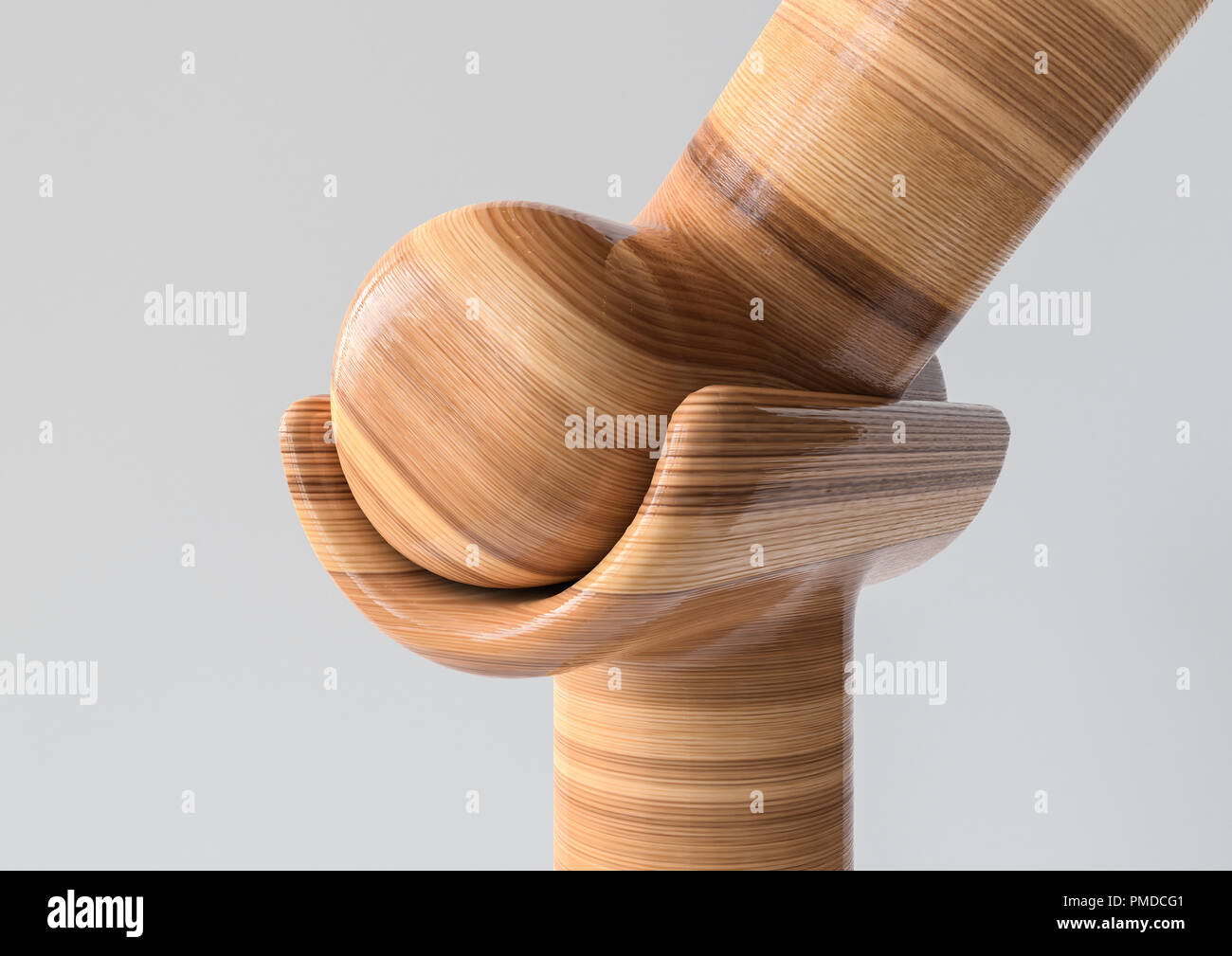 Scharnier - Gemeinsame Arten von Knochen in Holzoptik - 3D-Rendering Stockfoto