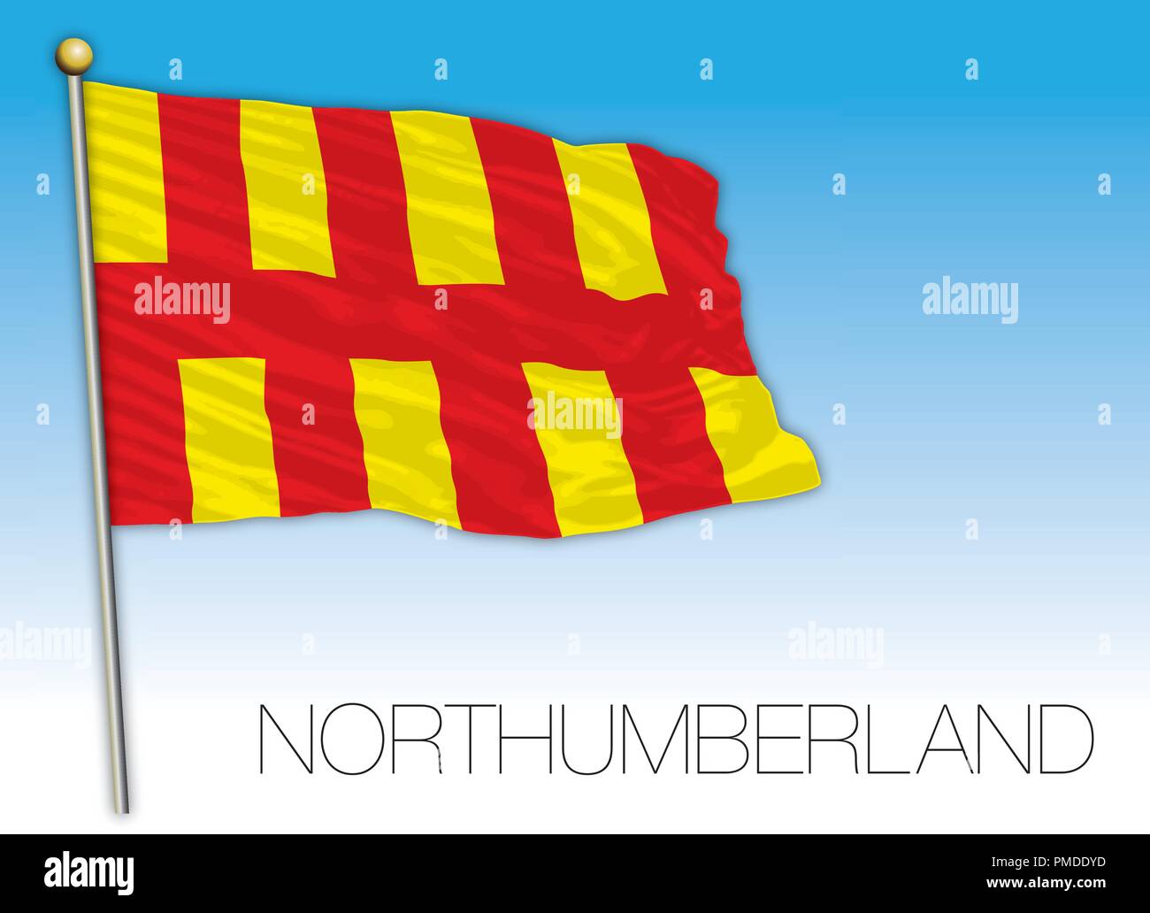 Flagge von Northumberland, Großbritannien, Vektor, Abbildung Stock Vektor