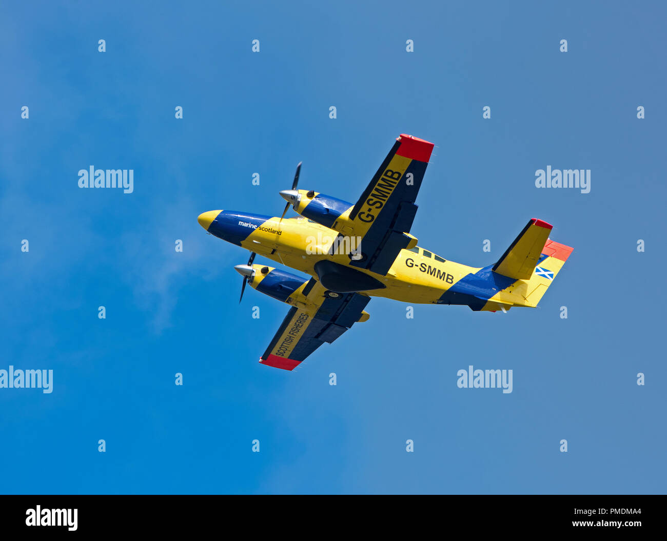 Eine von zwei Reims 406 II Caravan Flugzeuge, die von der Schottischen Regierung so zu betreiben, dass die Fischerei Parol und Schutz über schottischen Gewässern. Stockfoto