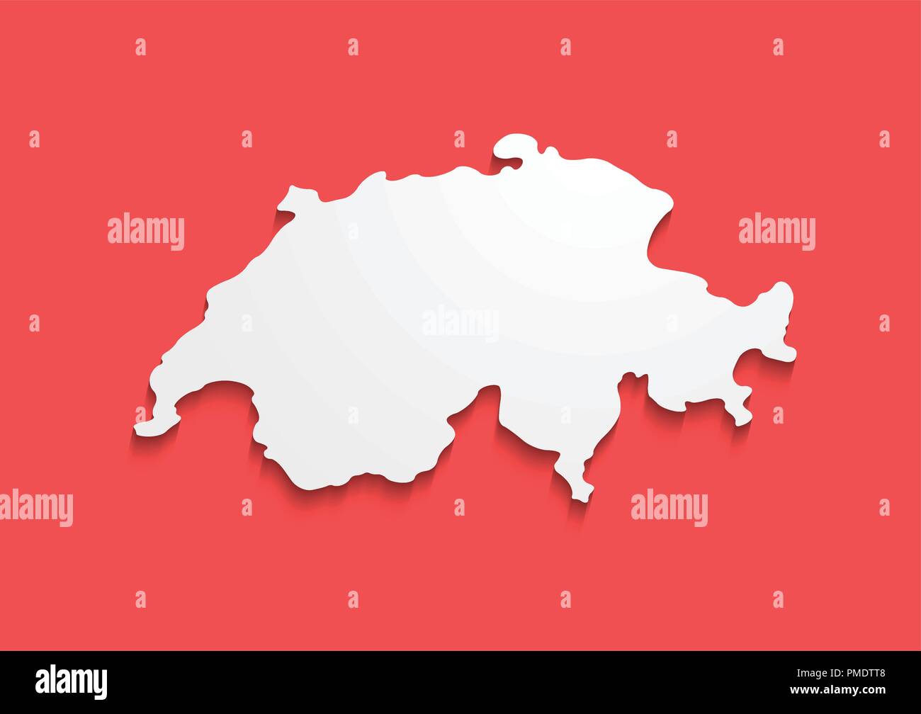 Schweiz kontur Karte in den Farben der Nationalflagge. Rotes Banner mit  weißen Zeichen Stock-Vektorgrafik - Alamy