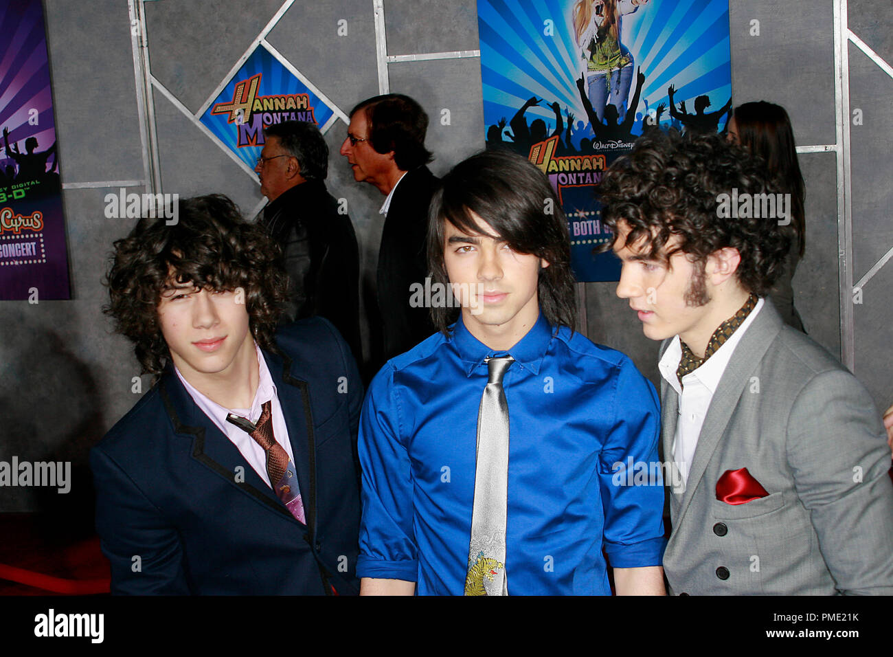 "Hannah Montana & Miley Cyrus: das Beste beider Welten' Konzert Tour Premiere Nick Jonas, Joe Jonas, Kevin Jonas der Jonas Brothers 1-17-2008/El Capitan Theatre/Walt Disney Pictures/Hollywood, CA/Foto von Joseph Martinez Datei Referenz # 23332 0071 PLX nur für redaktionelle Verwendung - Alle Rechte vorbehalten Stockfoto