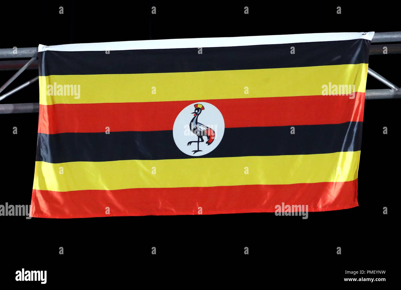 Eine allgemeine Ansicht der Fahne von Uganda am Carrara Stadion bei Tag sieben der 2018 Commonwealth Games in der Gold Coast, Australien. PRESS ASSOCIATION Foto. Bild Datum: Mittwoch, 11. April 2018. Siehe PA Geschichte COMMONWEALTH Athletik. Photo Credit: Danny Lawson/PA-Kabel. Einschränkungen: Nur für den redaktionellen Gebrauch bestimmt. Keine kommerzielle Nutzung. Kein Video-Emulation. Stockfoto