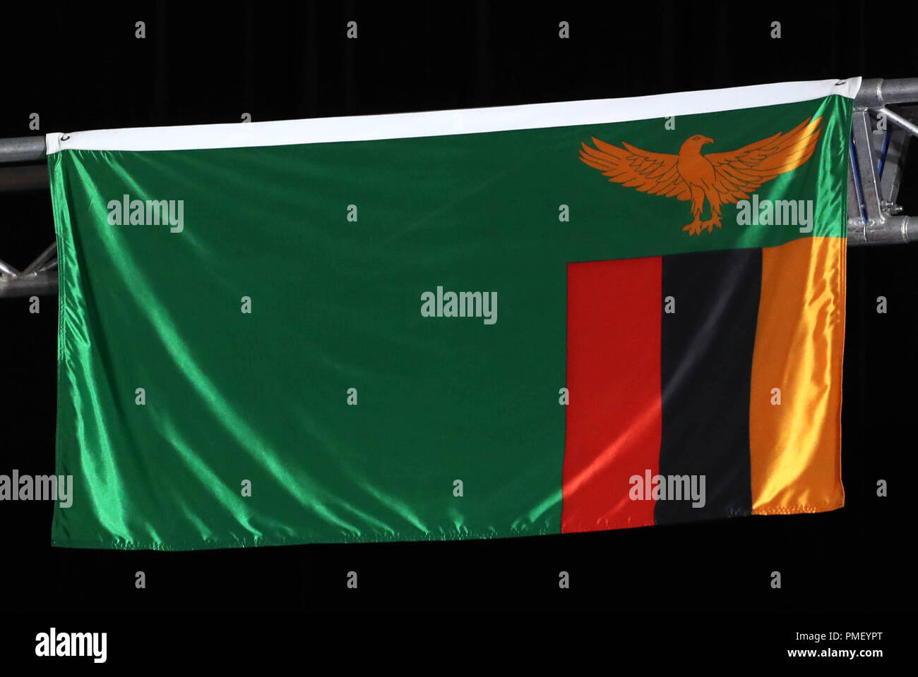 Eine allgemeine Ansicht der Fahne von Sambia an der Carrara Stadion bei Tag sieben der 2018 Commonwealth Games in der Gold Coast, Australien. PRESS ASSOCIATION Foto. Bild Datum: Mittwoch, 11. April 2018. Siehe PA Geschichte COMMONWEALTH Athletik. Photo Credit: Danny Lawson/PA-Kabel. Einschränkungen: Nur für den redaktionellen Gebrauch bestimmt. Keine kommerzielle Nutzung. Kein Video-Emulation. Stockfoto