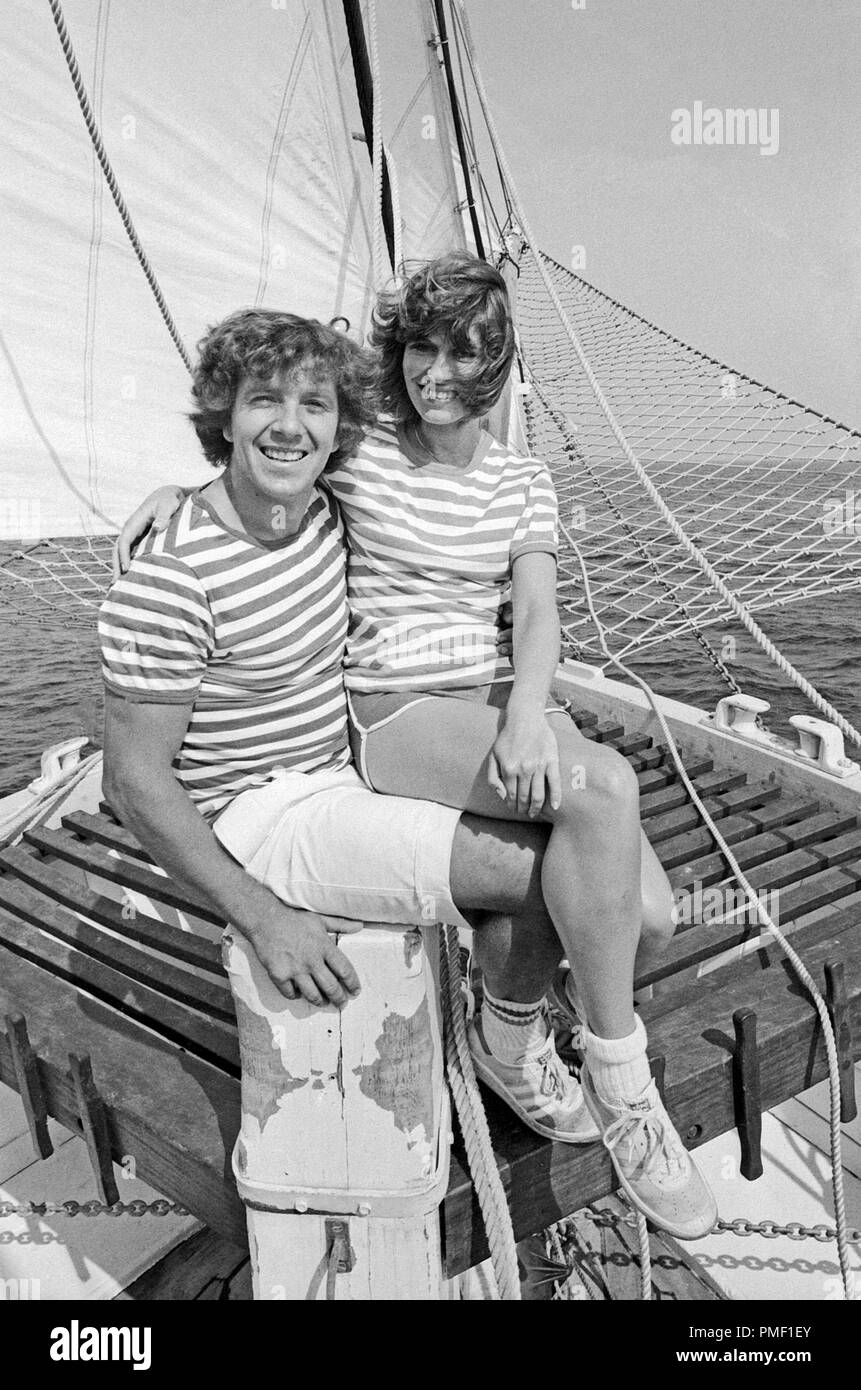 Sonne, Wind und weiße Segel, Fernsehshow mit Michael Schanze und Gaststars Mary Roos in Spanien 1979. Stockfoto