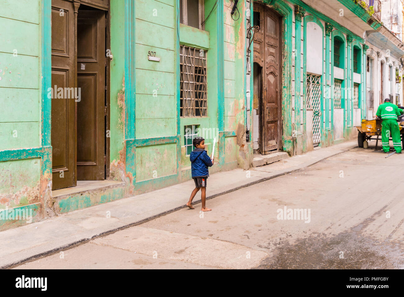 Eine typische Ansicht in Havanna in Kuba Stockfoto